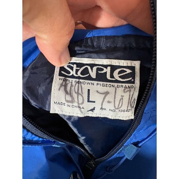 Staple Mens Large Hooded Full-Zip Windbreaker Jacket  Graphic Design Multicolor - Picture 11 of 12